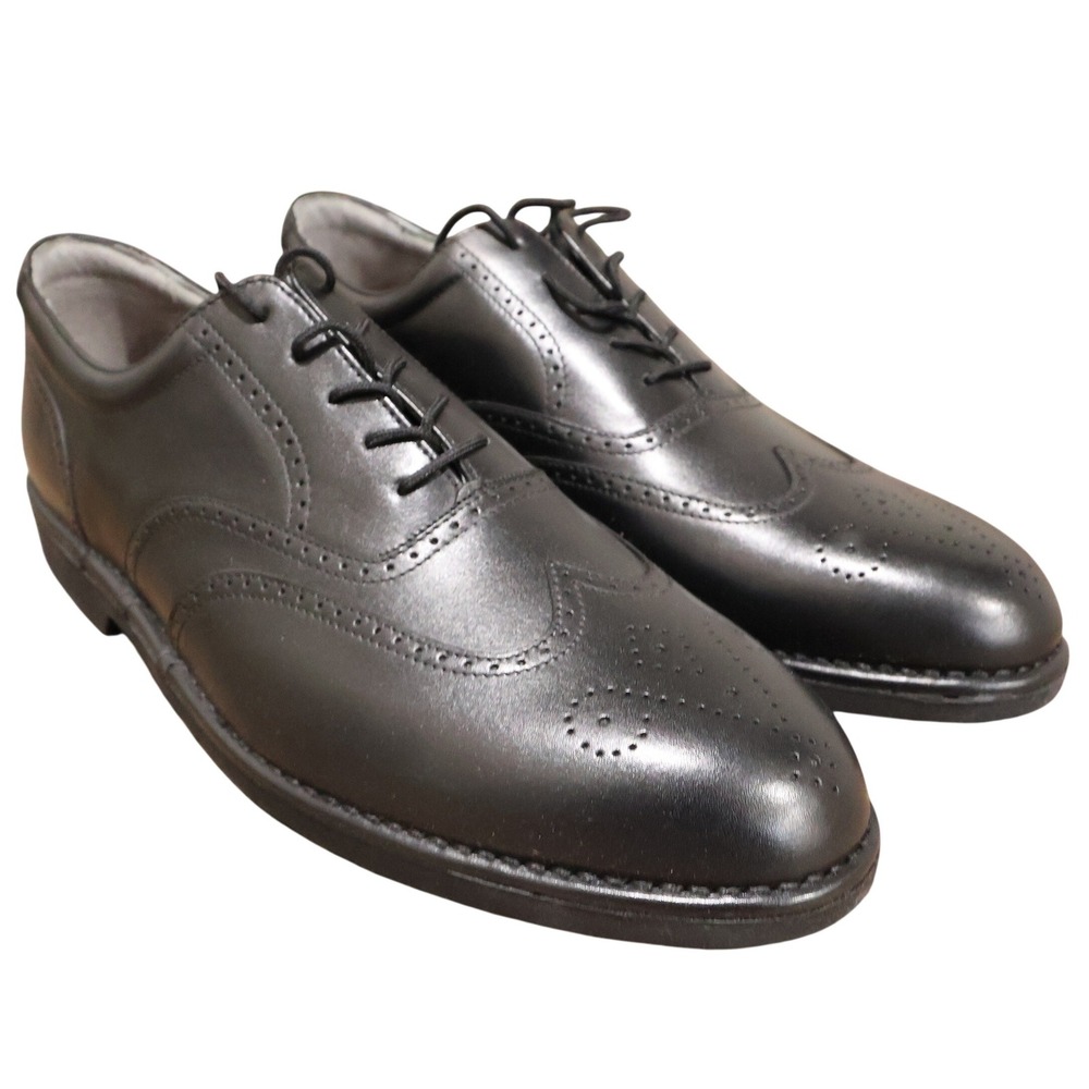 Bass‎ Gary Black Leather Wingtip Oxfords Mens 13 New